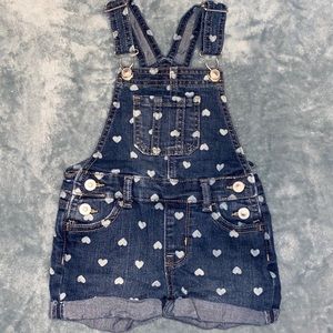 Denim with hearts WONDER NATION overall shorts